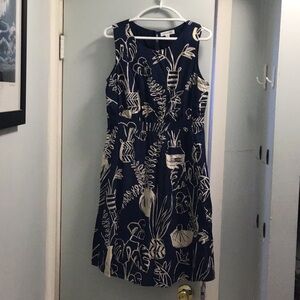 Emily and fin blue dress. m